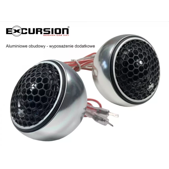 Excursion PX-1S  2 samochodowe głośniki wysokotonowe (tweetery) SQ, jedwabne kopułki 26mm - 4ohm, 100/200W, 94dB, 2.2-30kHz, zwrotnice HP, głębokość 2